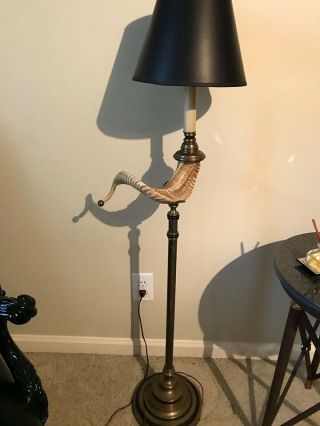 Vintage Chapman Brass Rams Horn Floor Lamp
