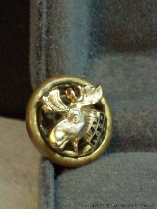 Loyal Order Of Moose Screw Back Pin Enamel Vintage Loom Old Lodge Badge Pap