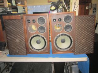 Sansui Sp - 200 Vintage Wood Floor Speakers Pair W/ Grills,  100