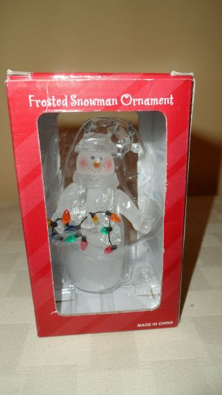 Frosted Snowman Ornaments Frosted Acrylic Light Cover - Holding String Of Lights