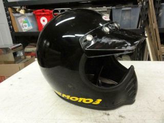 Vintage Bell Moto 3 Mx Black Motorcycle Helmet Magnum Buco Mchal Fulmer Ahrma
