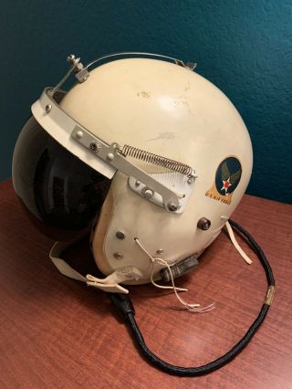 Vintage Us Air Force P - 4a Pilots Flight Helmet With Headphones.  Ox Mask Missing