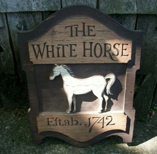 White Horse Blended Scotch Whisky Wood Bar Sign Four Roses Distillers Mancave