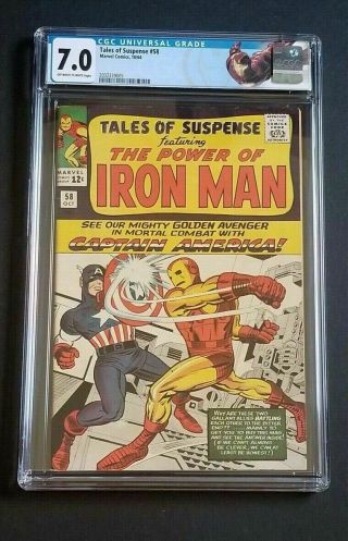 Tales Of Suspense 58 Cgc 7.  0 Captain America Vs.  Iron Man (special Label)
