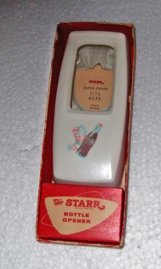 Vintage Coca - Cola Starr - X Wall Bottle Opener Sprite Boy Cap Catcher W/box