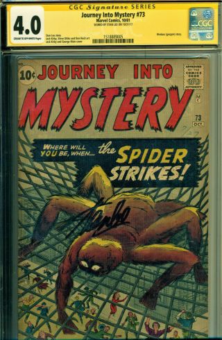 Journey Into Mystery 73 Cgc 4.  0 Pre - Hero Ss Signature Series Signed Stan Lee
