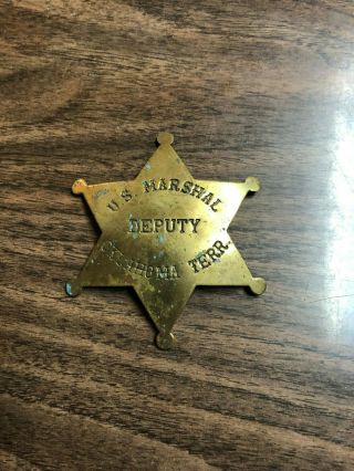 Us Marshall Deputy Oklahoma Terr.  Badge