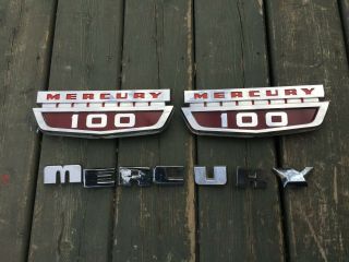 Vintage Mercury Truck Mercury 100 Side Emblems Hood Lettering 60 