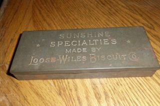 Vintage Sunshine Specialties Metal Cookie Tin - By Loose - Wiles Biscuit Company