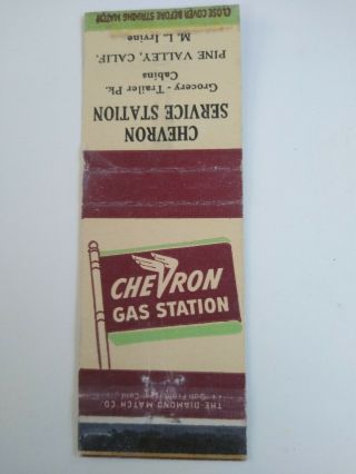Chevron Gas Service Station Matchbook Cover Pine Valley CA 2