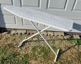 Vintage White Metal Ironing Board - Mid Century - Laundry Room - Decor - Prop (1970 