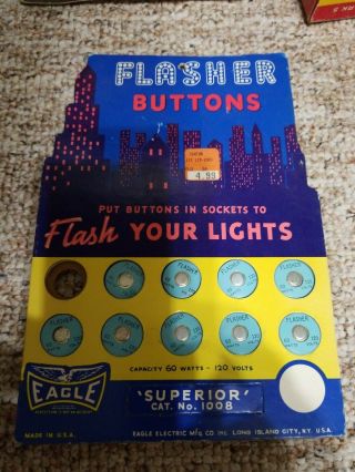 Vintage Eagle Flasher Winker Button Old Stock Nos Automotive Store Display