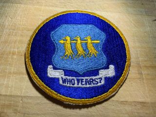 1950s? Us Air Force Patch - 301st Bomb Group " Who Fears " Usaf Beauty