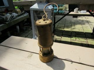 Vintage British Coal Mining Safety Lamp Lantern