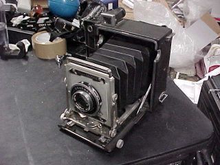 Vintage Graflex Crown Graphic 4x5 Camera With Optar F/4.  7 135mm Lens & Kalart