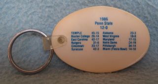 Penn State 1986 National Champions 12 - 0 Schedule Keychain,  Souvenir,  Travel 2