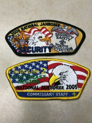 2 2005 National Jamboree Staff Patches - Security & Ne Region Commissary