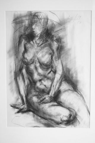 James Colt,  California Modern Artist,  Female Nude Sketch,  Signed