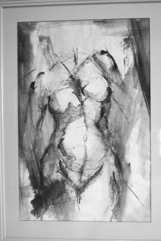 James Colt,  California Modern Artist,  Female Nude Torso 1 Sketch,  Signed