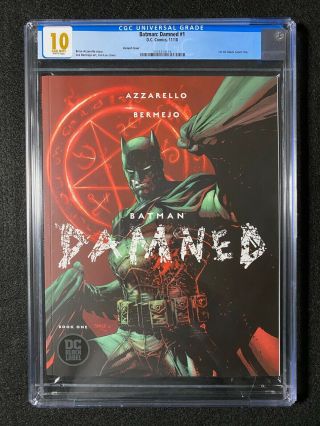Batman: Damned 1 Cgc 10.  0 (2018) - Variant Cover - 1st Dc Black Label Title