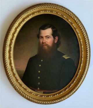 Large Civil War Portrait - Captain In Union Army - Museum Quality