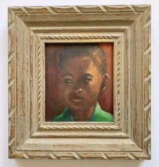 1967 Alice Taylor Gafford African American Portrait Painting Oil On Board Ca T