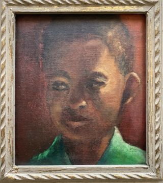 1967 Alice Taylor Gafford African American Portrait Painting Oil on Board CA T 2