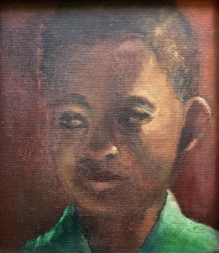 1967 Alice Taylor Gafford African American Portrait Painting Oil on Board CA T 3