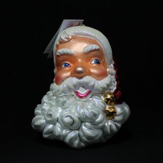 Christopher Radko Blown Glass Christmas Ornament Kringle Bells Santa Head