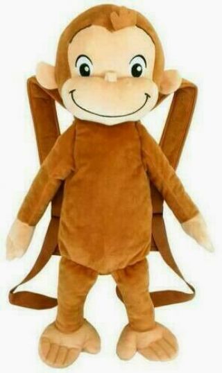 Curious George Moneky Bag Plush Backpack Toy Gift 50cm