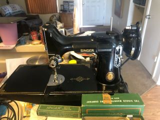 Vintage Singer Model 221 - 1 Portable Sewing Machine With Case