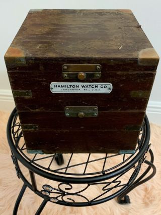 Vintage Hamilton Watch Co.  Chronometer Wood Box Case Only