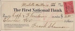 Portage Wisconsin - First National Bank - 1901,  Irs Stamp / Frank Shannon