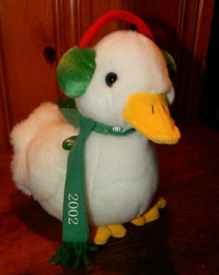 Aflac Holiday Duck Large Plush Sounds Aflack Stuffed W/ Ear Muffs & Scarf