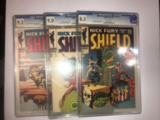 Nick Fury Agent Of Shield 1,  5,  7 Cgc (1 - 8.  5),  (5 - 9.  0),  (7 - 9.  2) (not Pgx,  Cbcs)
