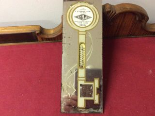Vintage 40’s Or 50’s A A Fishbaugh & Sons Mirror Thermometer Celina,  Ohio