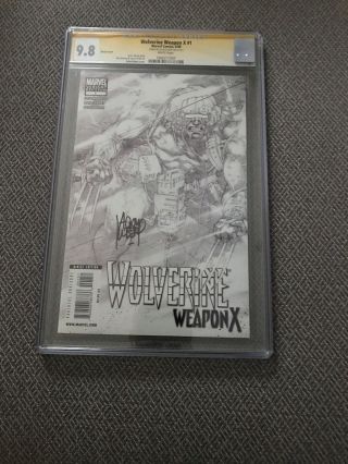 Wolverine Weapon X (2009) 1 Cgc 9.  8 1/100 Sketch Variant Signed Adam Kubert