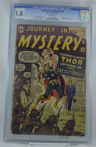 Journey Into Mystery 84 Cgc 1.  8 2nd Appearance Thor Classic Kirby