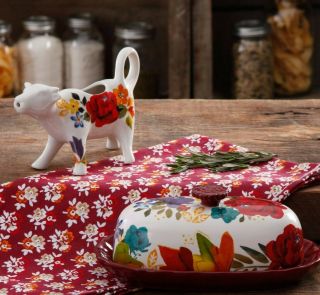 Pioneer Woman Timeless Floral Cow Creamer Fall Flowers 3