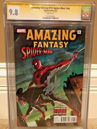 Signed By Stan Lee Cgc 9.  8 Fantasy 15 Spider - Man 2012