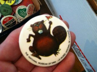 Vintage National Museum Of Man Beaver Button Pin Collect 1//20