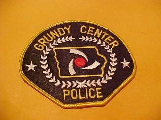 Grundy Center Iowa Police Patch Shoulder Size