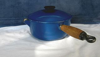 Cobalt Blue Le Creuset 18 Cast Iron Saucepan Made In France