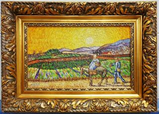 Wonderful Oil On Canvas Vincent Van Gogh 1891 With Frame In Golden Leaf