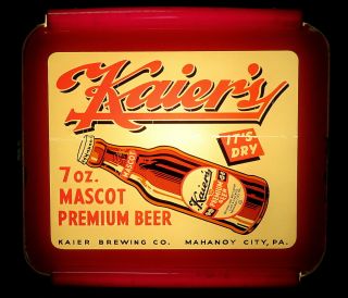 Vintage 1950s Kaiers 7 Oz Mascot Premium Beer Lighted Sign Ohio Advertising Co