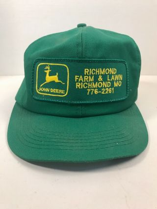 Vtg John Deere Trucker Farmer Green Patch Snap Back Hat Cap K - Products Usa
