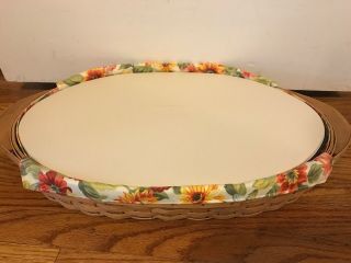 2008 Longaberger Large Oval Serving Tray Basket,  Fabric,  Protector,  Lid,  Card