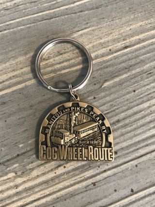 Manitou And Pikes Peak Ry Cog Wheel Route Solid Brass Key Chain Vintage