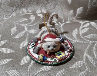 Comical Cat Christmas Ornament By Gary Patterson " Happiness " Danbury