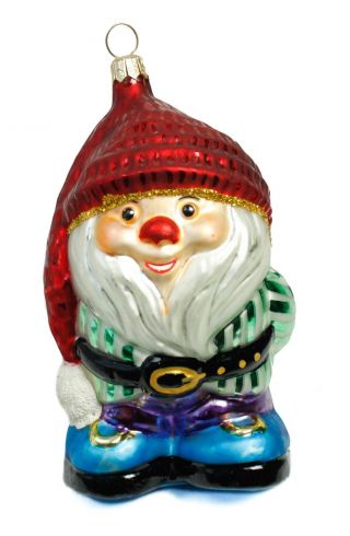 Elfkin 1997 97 - 197 - 0 Santa Elf Helper Glass Christopher Radko Christmas Ornament